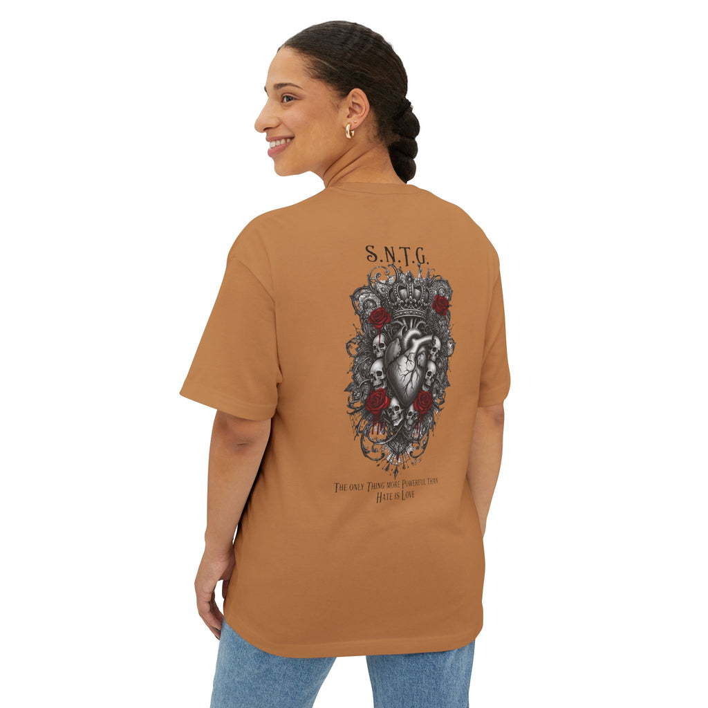 “LOVE OUTLASTS HATE” (S.N.T.G.) W/FRONT LOGO